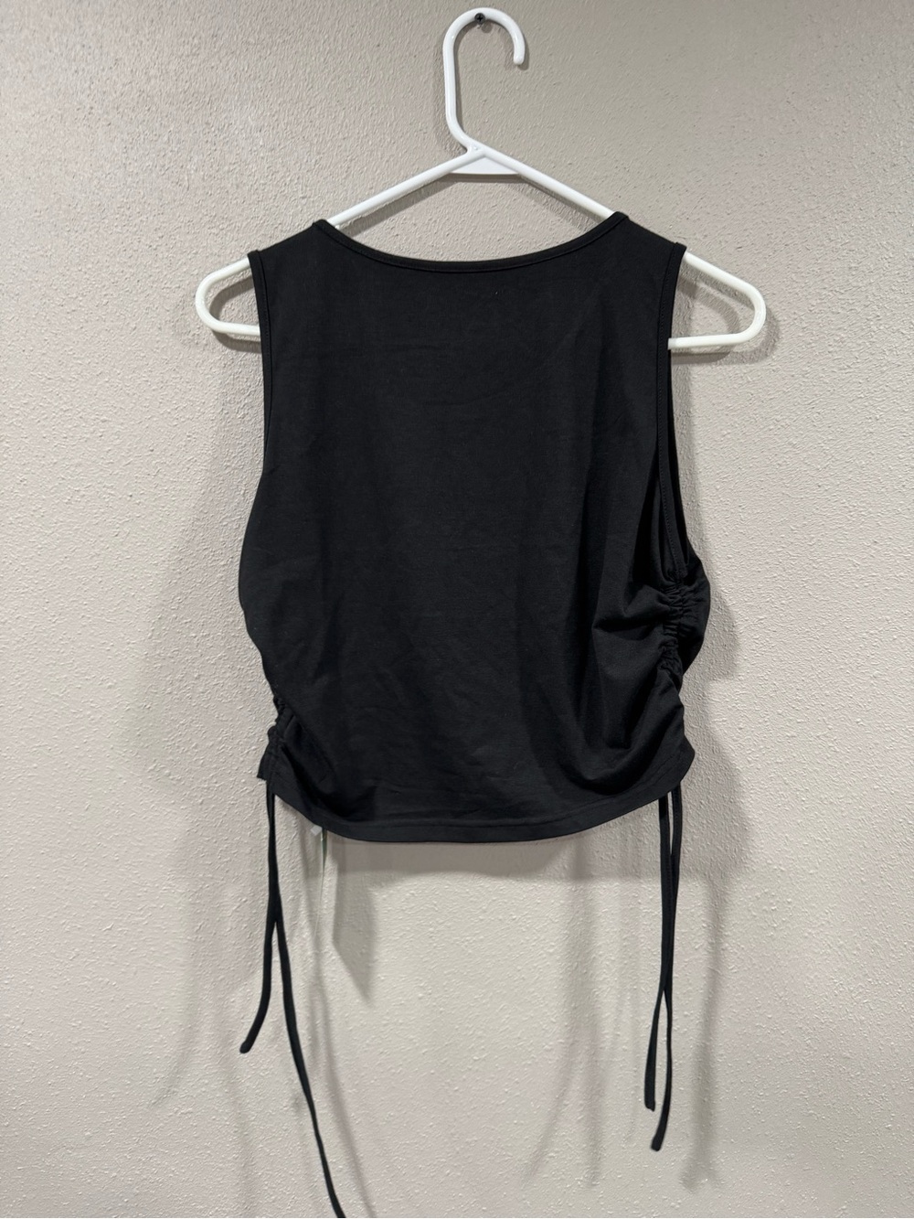 Black Tank with Pink Ribbed Sleeve Detail - Picture 5 of 5